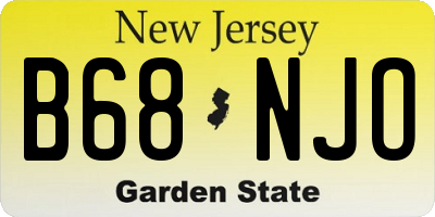 NJ license plate B68NJO