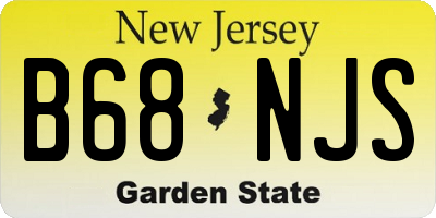 NJ license plate B68NJS