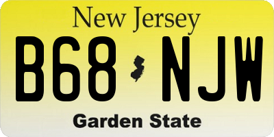 NJ license plate B68NJW