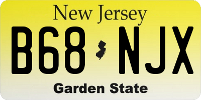 NJ license plate B68NJX