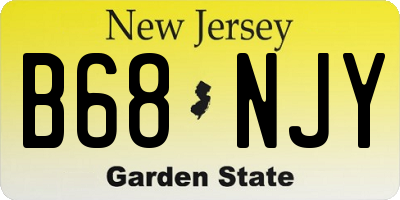 NJ license plate B68NJY