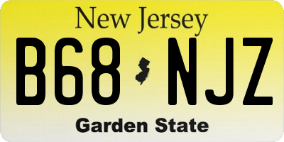 NJ license plate B68NJZ