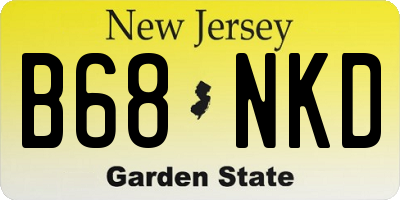 NJ license plate B68NKD