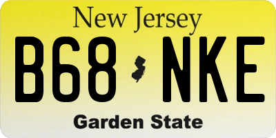 NJ license plate B68NKE