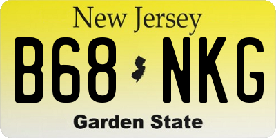 NJ license plate B68NKG