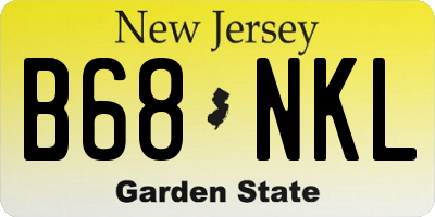 NJ license plate B68NKL