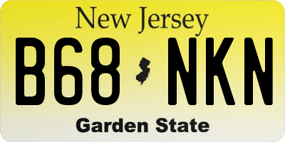 NJ license plate B68NKN