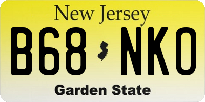 NJ license plate B68NKO