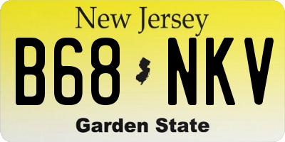 NJ license plate B68NKV