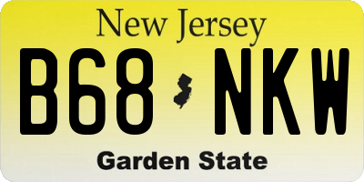 NJ license plate B68NKW