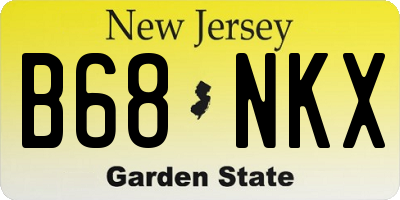 NJ license plate B68NKX