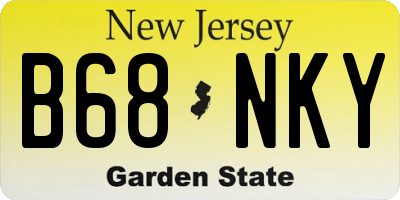 NJ license plate B68NKY