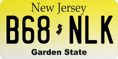 NJ license plate B68NLK