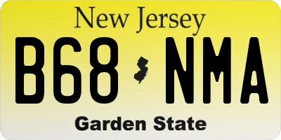 NJ license plate B68NMA