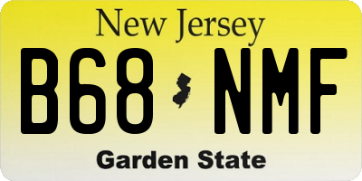 NJ license plate B68NMF