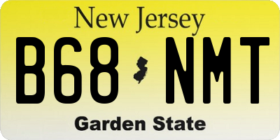NJ license plate B68NMT