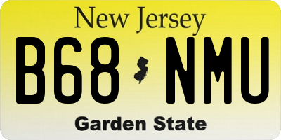NJ license plate B68NMU