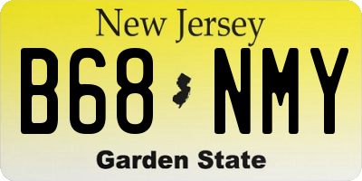 NJ license plate B68NMY