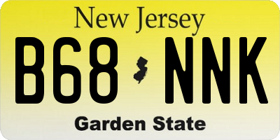 NJ license plate B68NNK