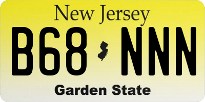 NJ license plate B68NNN