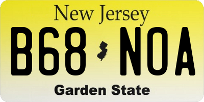 NJ license plate B68NOA