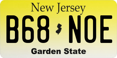 NJ license plate B68NOE