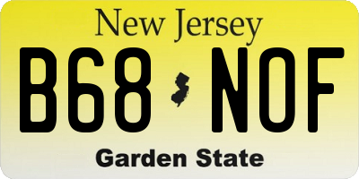 NJ license plate B68NOF