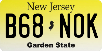 NJ license plate B68NOK
