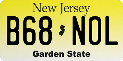 NJ license plate B68NOL