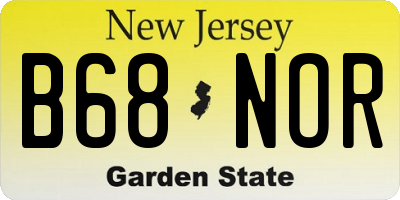 NJ license plate B68NOR