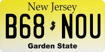 NJ license plate B68NOU