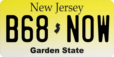 NJ license plate B68NOW