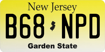 NJ license plate B68NPD