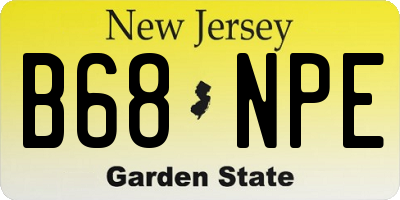 NJ license plate B68NPE