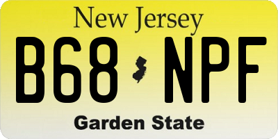 NJ license plate B68NPF