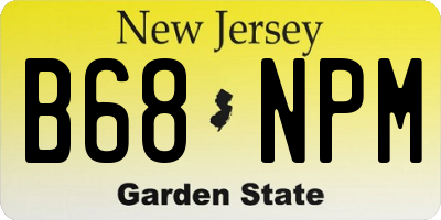 NJ license plate B68NPM