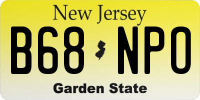 NJ license plate B68NPO