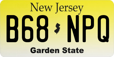 NJ license plate B68NPQ