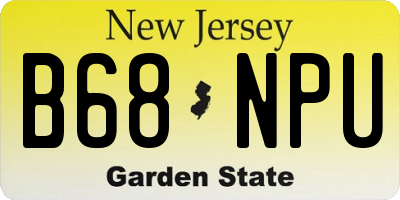 NJ license plate B68NPU