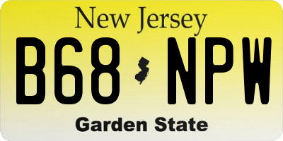 NJ license plate B68NPW