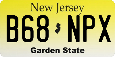 NJ license plate B68NPX