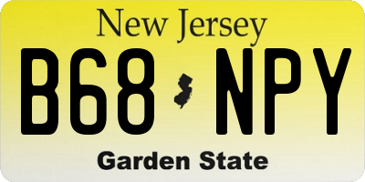 NJ license plate B68NPY