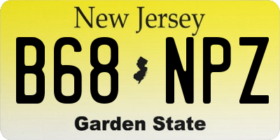NJ license plate B68NPZ
