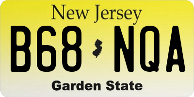 NJ license plate B68NQA