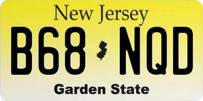 NJ license plate B68NQD