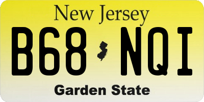 NJ license plate B68NQI