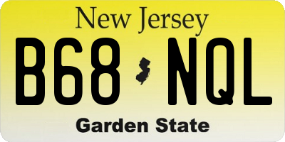 NJ license plate B68NQL
