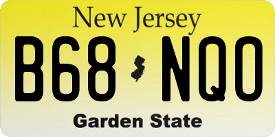 NJ license plate B68NQO