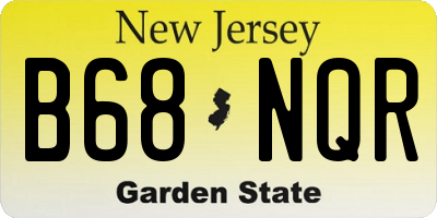 NJ license plate B68NQR