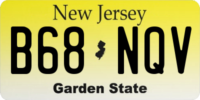 NJ license plate B68NQV